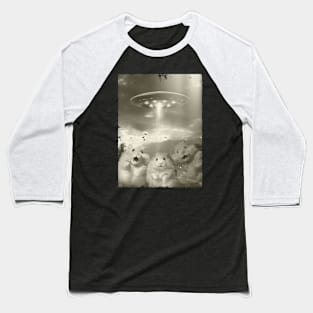 Alien UFO Funny Hamster Baseball T-Shirt